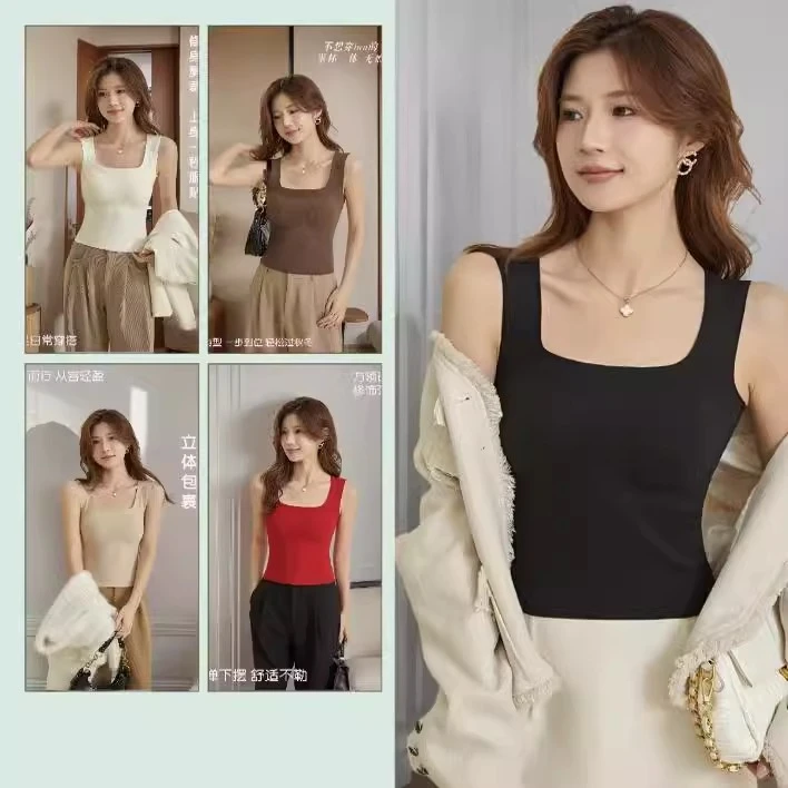 莱赛尔方领磨毛背心女88711