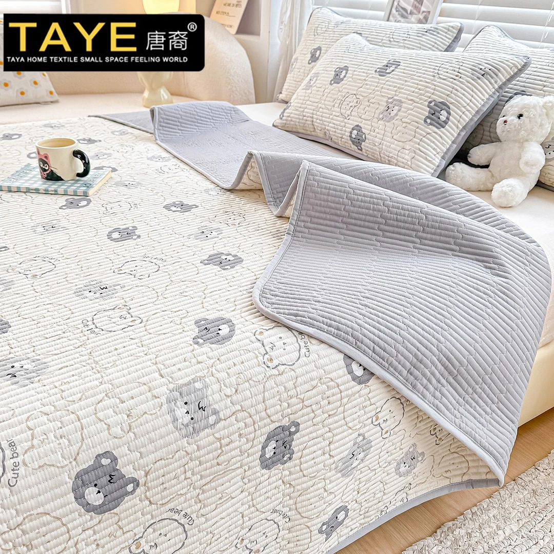 全棉床盖单件2025新款纯棉夹棉床单榻榻米防滑床垫薄褥子四季通用
