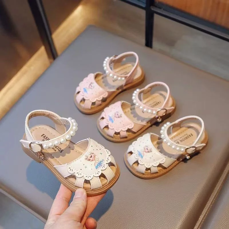 女童爱莎公主凉鞋学生夏季款儿童软底沙滩鞋小女孩包头凉拖703