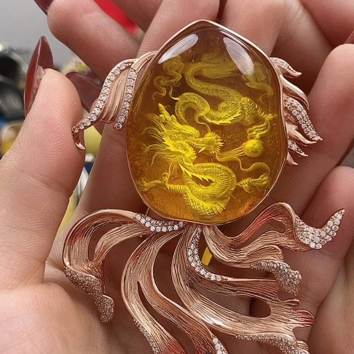 琥珀颈饰未镶嵌吊坠