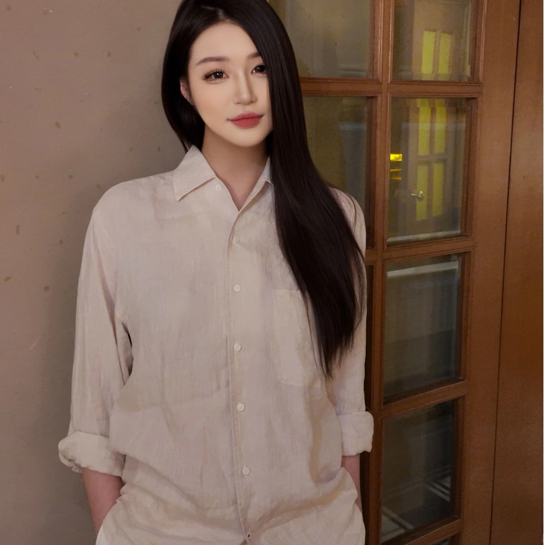 【goolu专属】新款老钱风亚麻衬衫长袖时尚休闲舒适百搭男女长袖