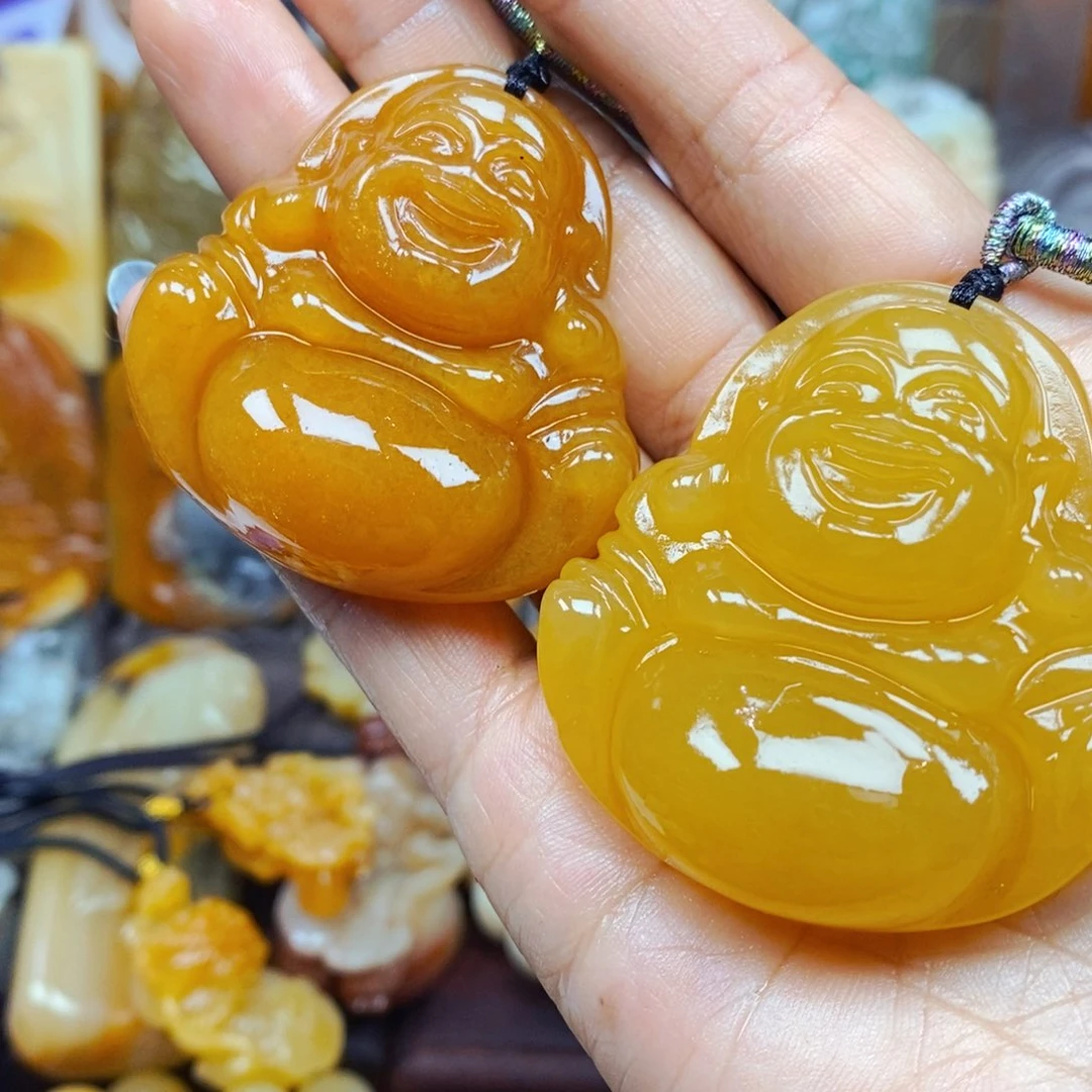 石英质玉（黄龙玉）未镶嵌颈饰