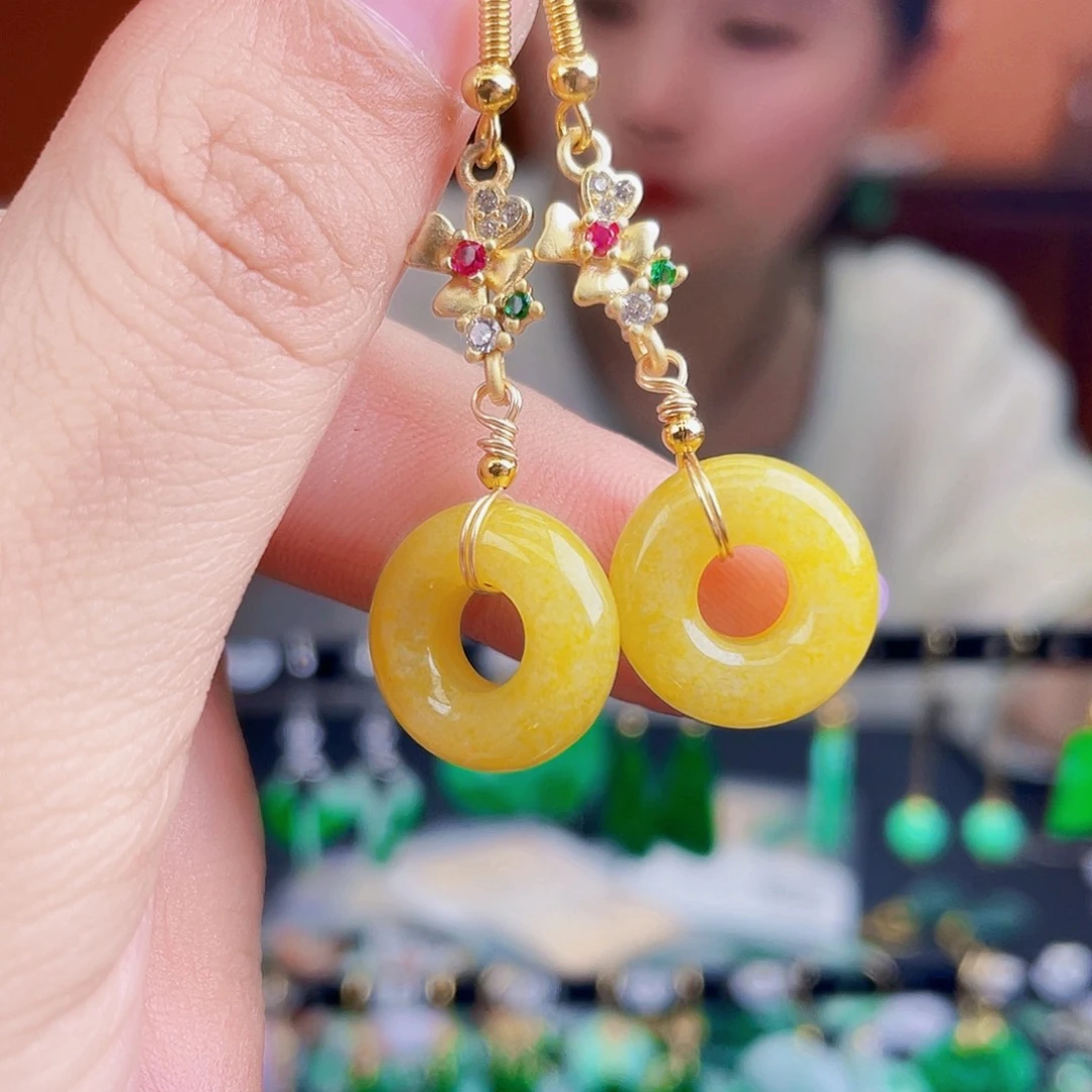 翡翠未镶嵌耳饰饰品