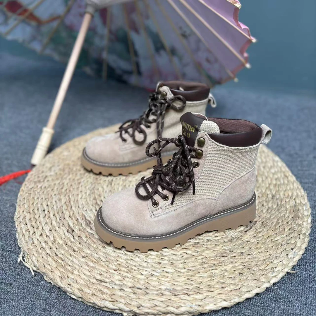 女士休闲马丁靴单靴厚底复古潮流女靴春季新款韩版高帮903-6