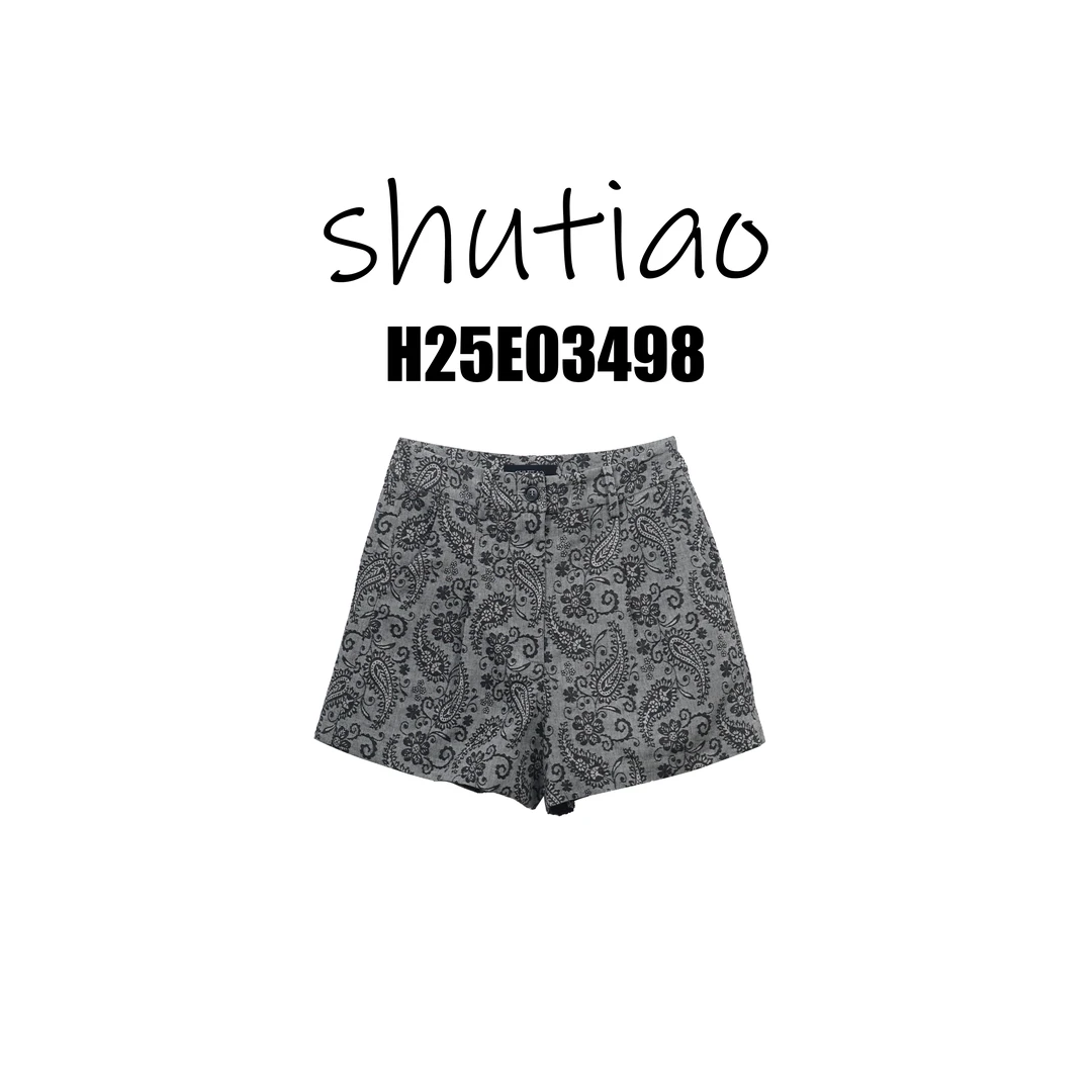【SHUTIAO】2025夏季：新款小众设计款短裤H25E03498