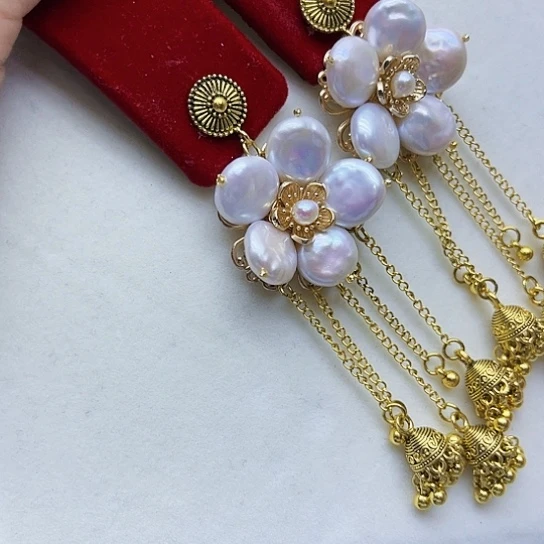 淡水珍珠胸饰银S925镶嵌青****?