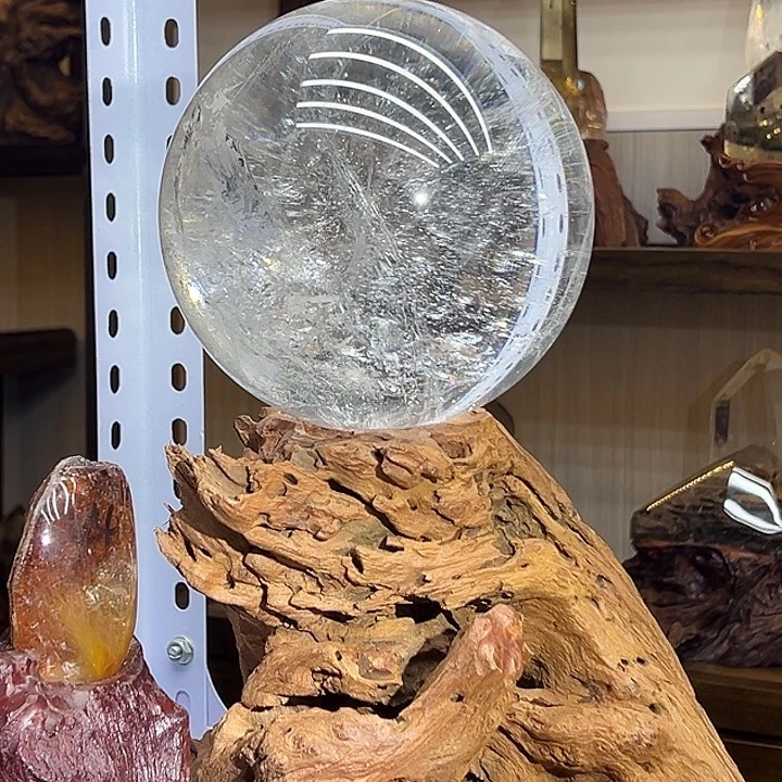 水晶珠宝半成品未镶嵌喜马白水晶球