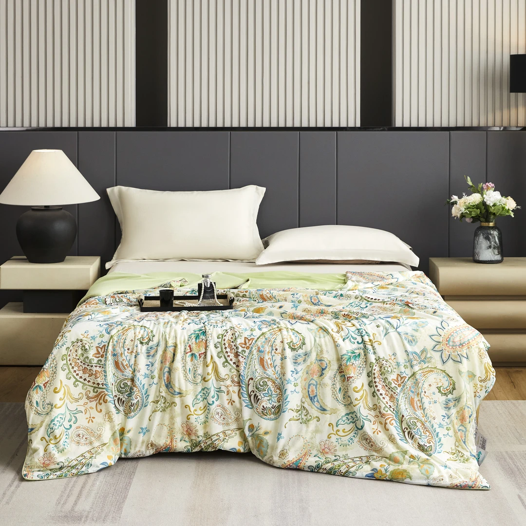 【羽沐轻奢】高端超柔凉感5D数码印花蚕丝夏被-云上时光