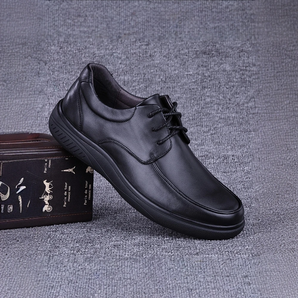 男款2025新款皮鞋商务系带车缝线大码软底休闲皮鞋男爸爸
