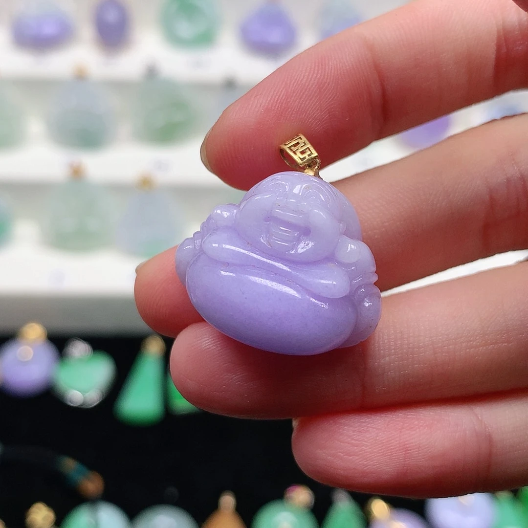 颈饰18K金镶嵌翡翠翡翠吊坠