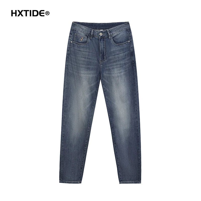 【胡轩推荐】蓝色经典斜纹软牛仔小直筒水洗牛仔长裤S201511050101