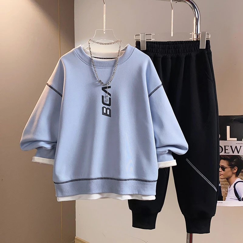 BCA中大童青少年春季假两件卫衣套装萌娃穿搭DF-套装3055