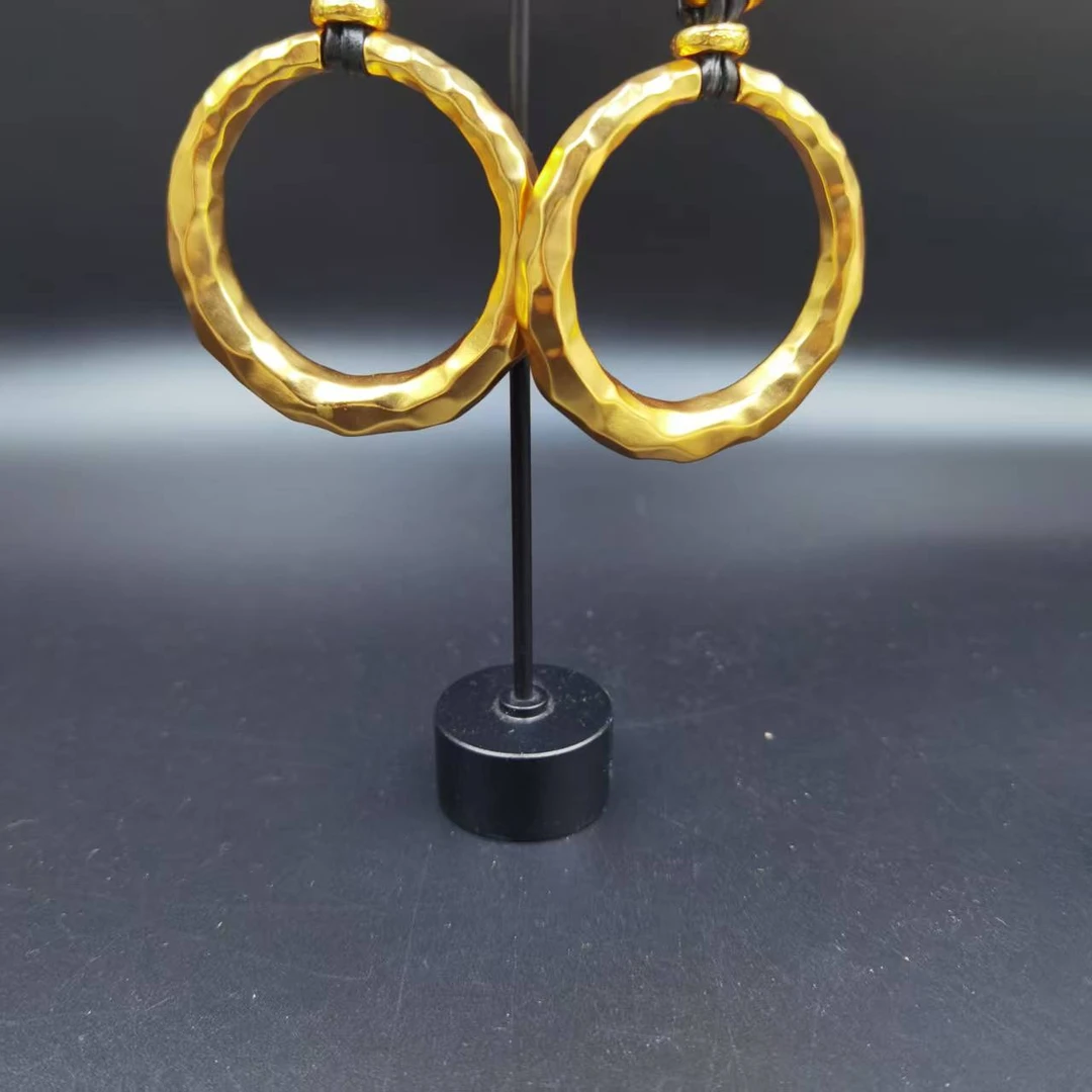 铜合金亚克力耳饰 耳圈耳环【伊琳饰品】素金大圈耳夹