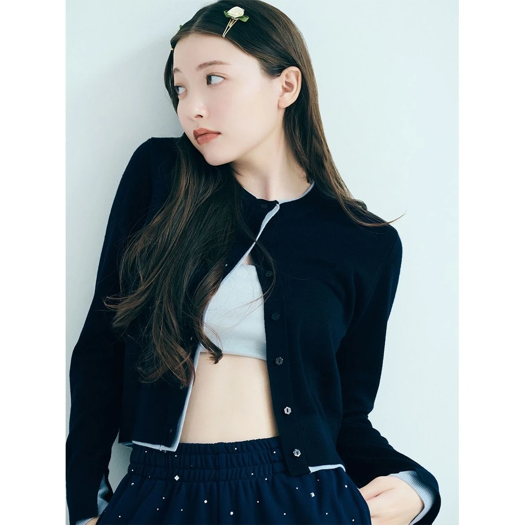 【Montendre】秋冬新款 L 休闲宽松设计感羊绒分层针织毛针织衫长袖