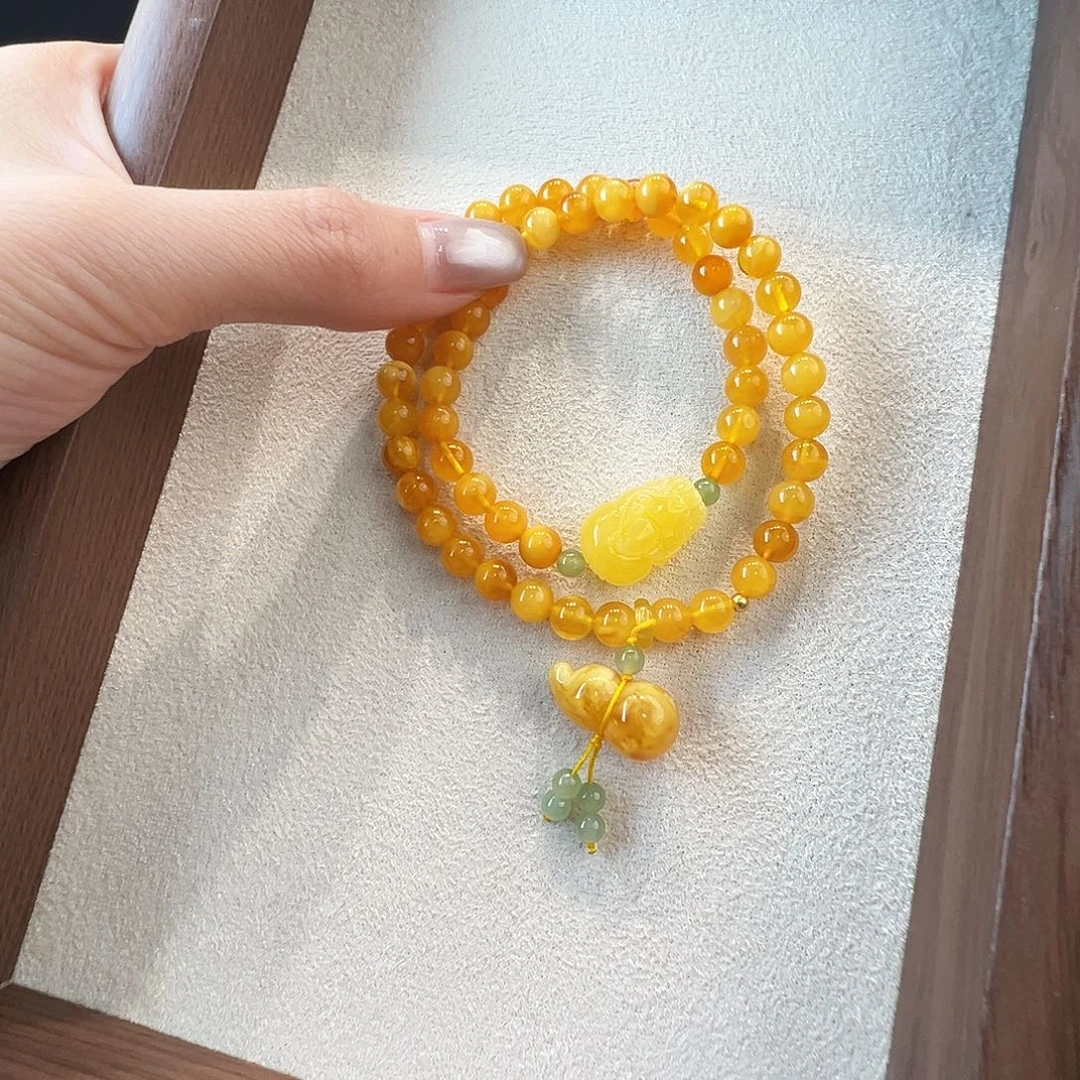 蜜蜡未镶嵌手链蜜蜡6.3mm