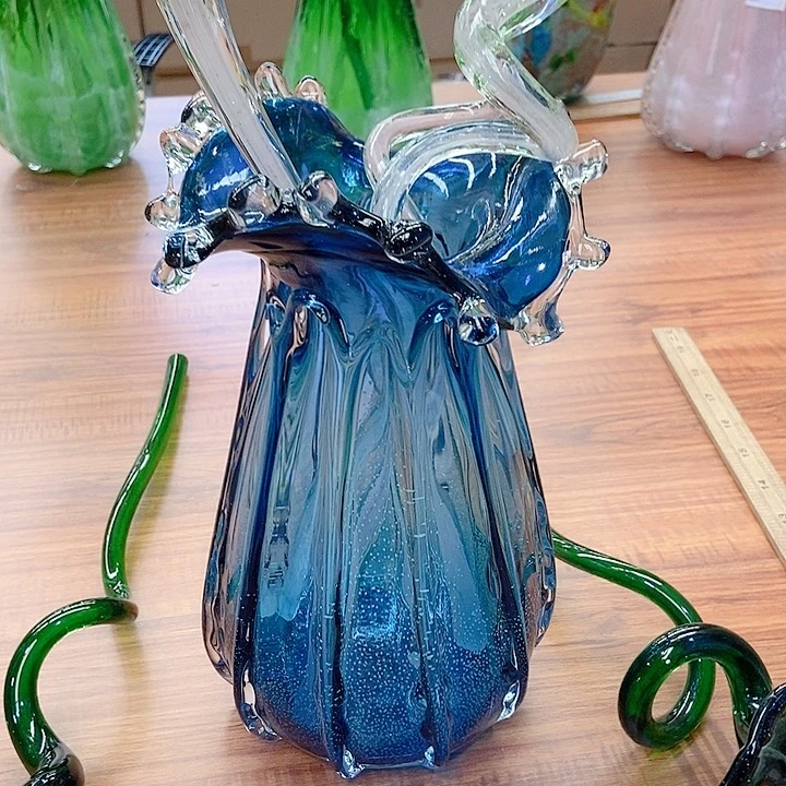 ?**?琉璃花瓶高度38厘米6厘米