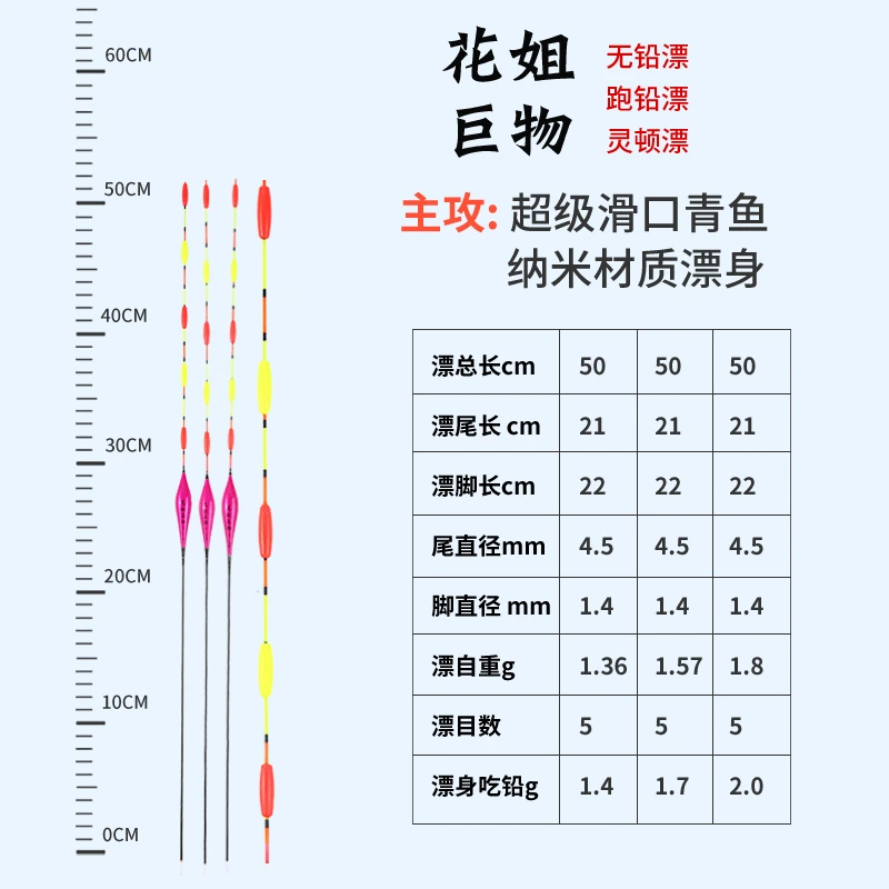 小红漂大五目跑铅漂