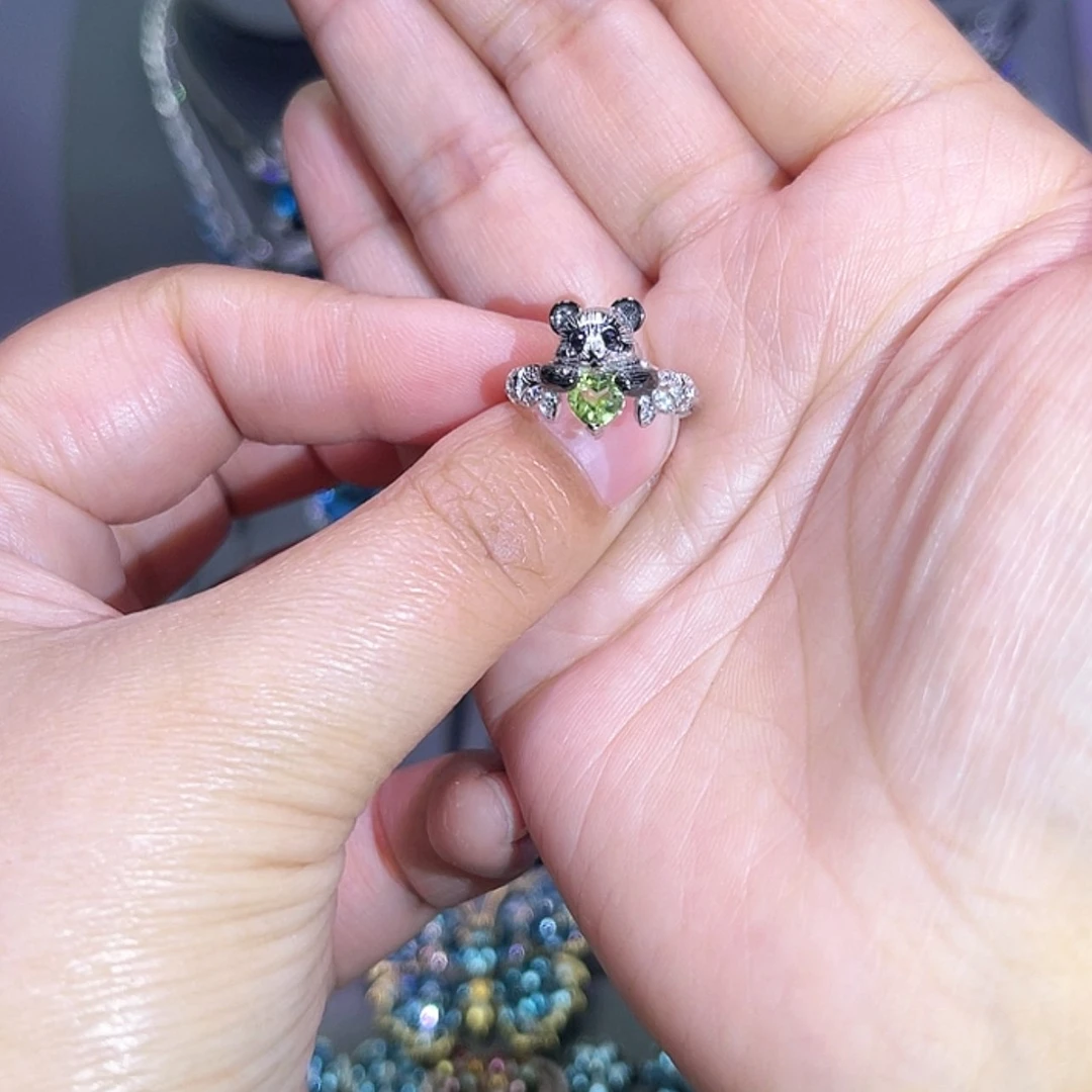 【闪购商品】橄榄石戒指银S925镶嵌