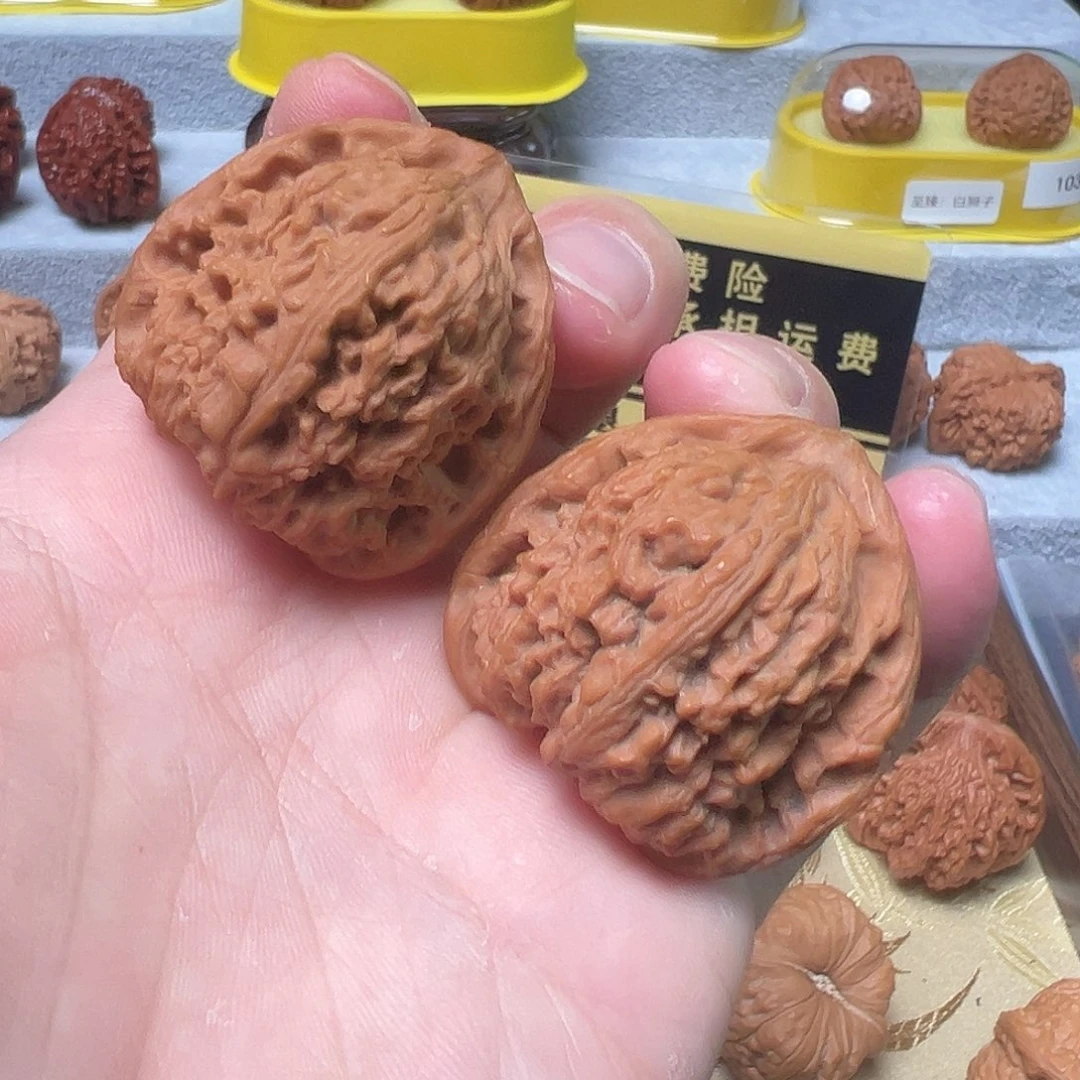 文玩核桃把件39/39三角南将石 全品