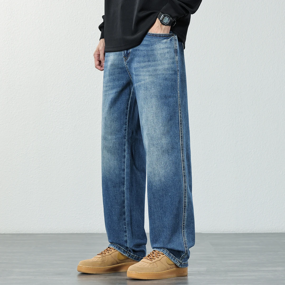 美式复古牛仔裤男2025秋冬新款百搭直筒裤子宽松水洗耐磨休闲长裤