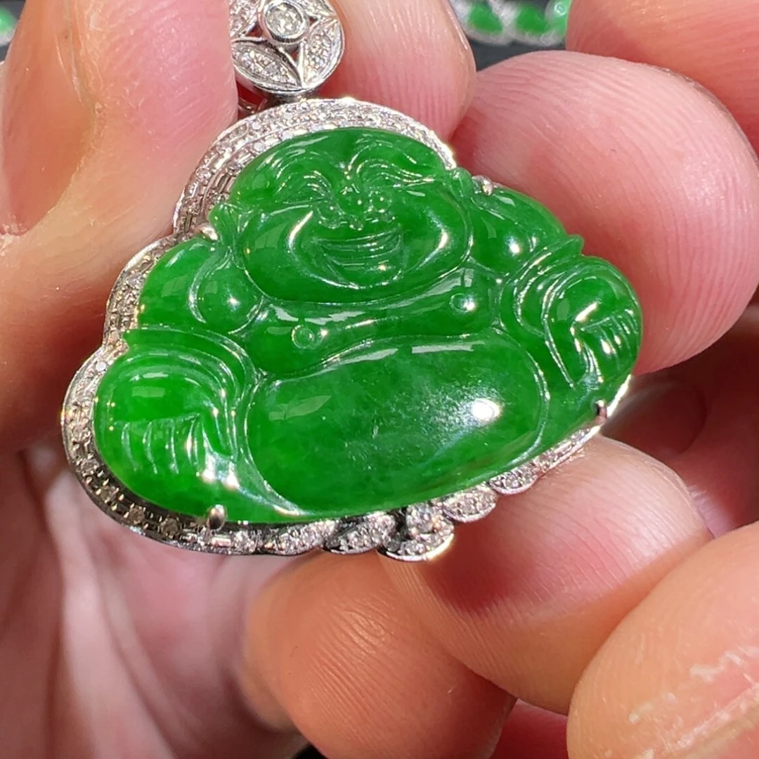 【闪购商品】翡翠吊坠(不含链)18K金镶嵌