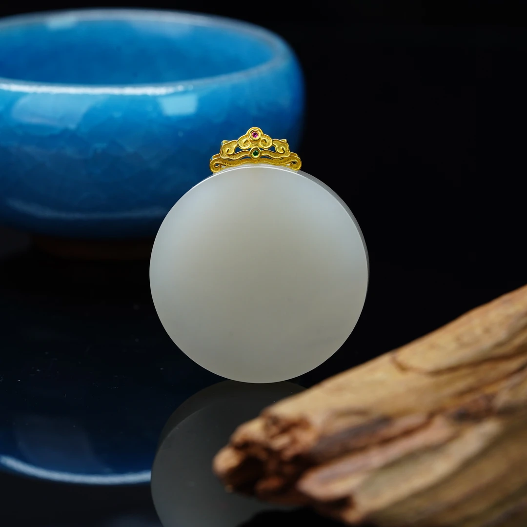 【小北好物】18k金和田玉吊坠约31*31mm【多样性发一件】-17QH220X273