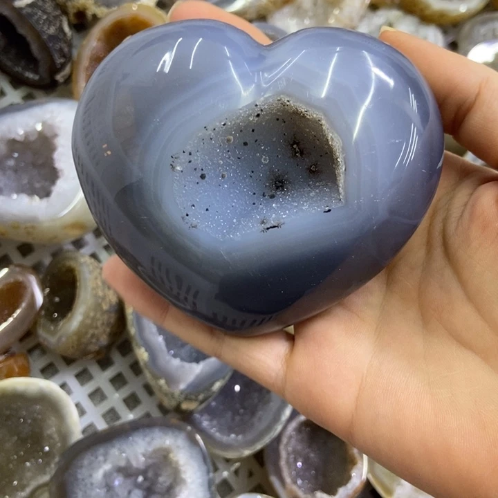 珠宝半成品水晶未镶嵌爱心