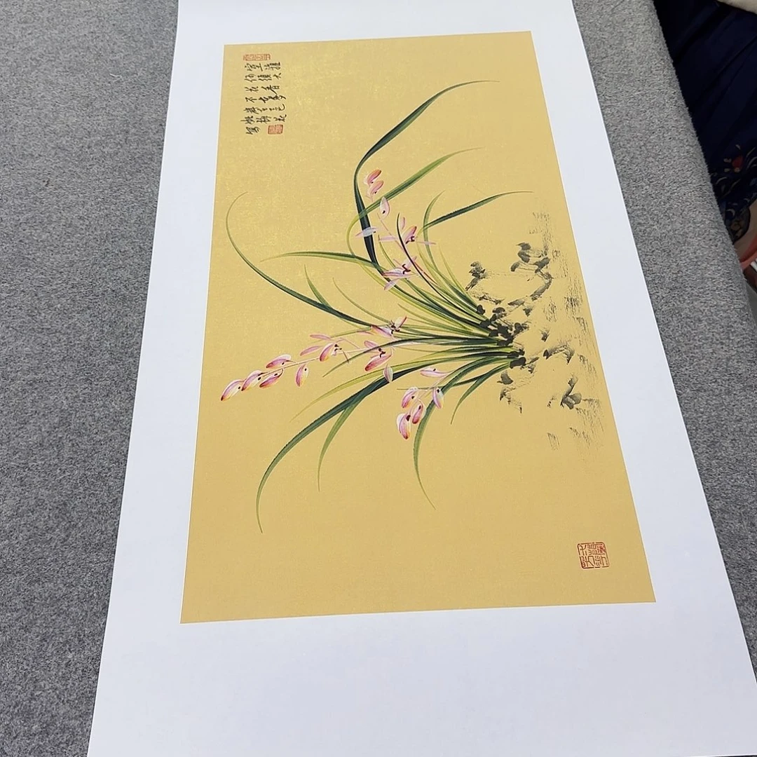 国画国画立体兰花