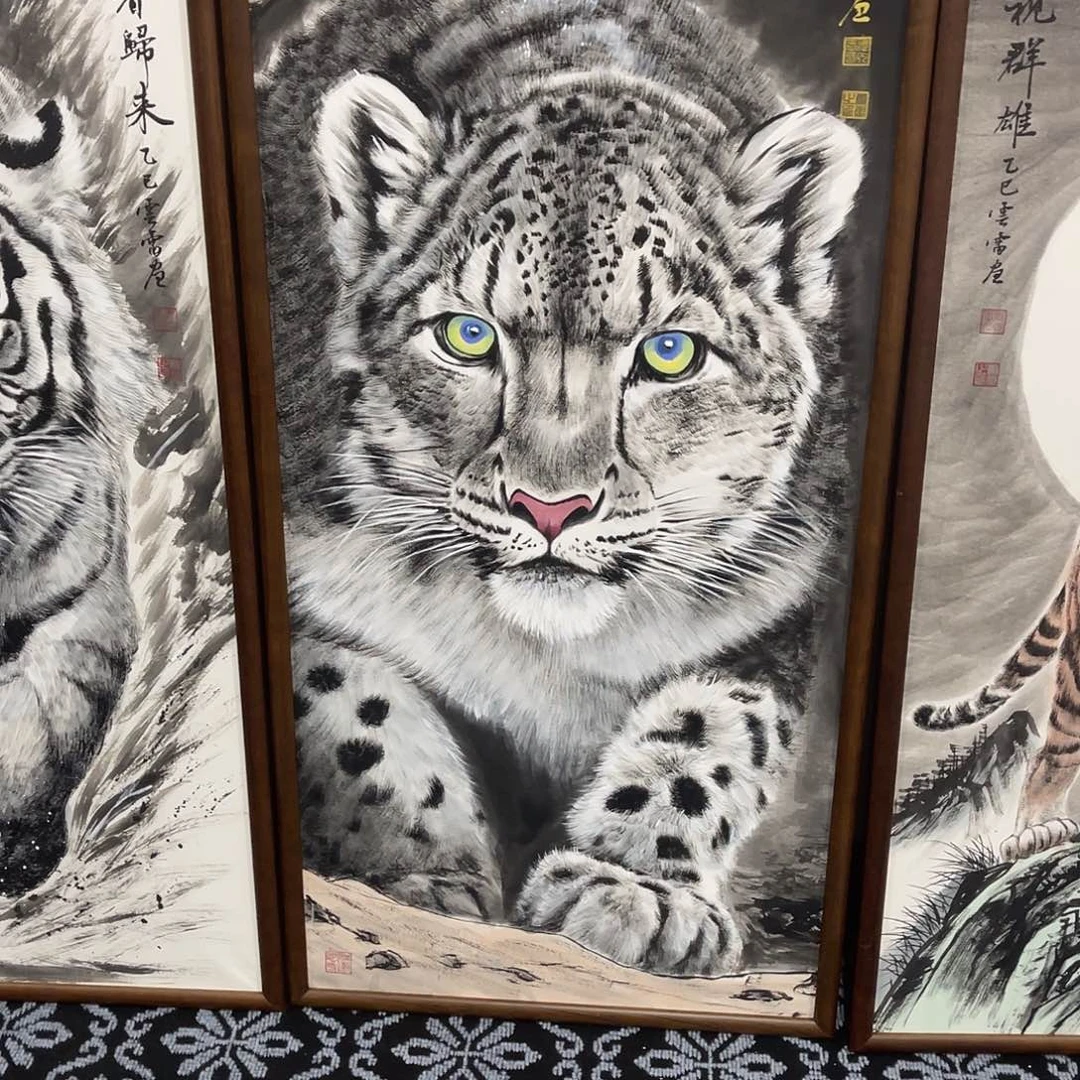 道***華国画福利作品手绘雪豹