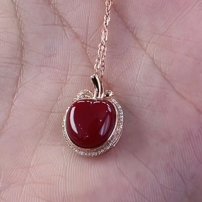 天然宝石红珊瑚吊坠