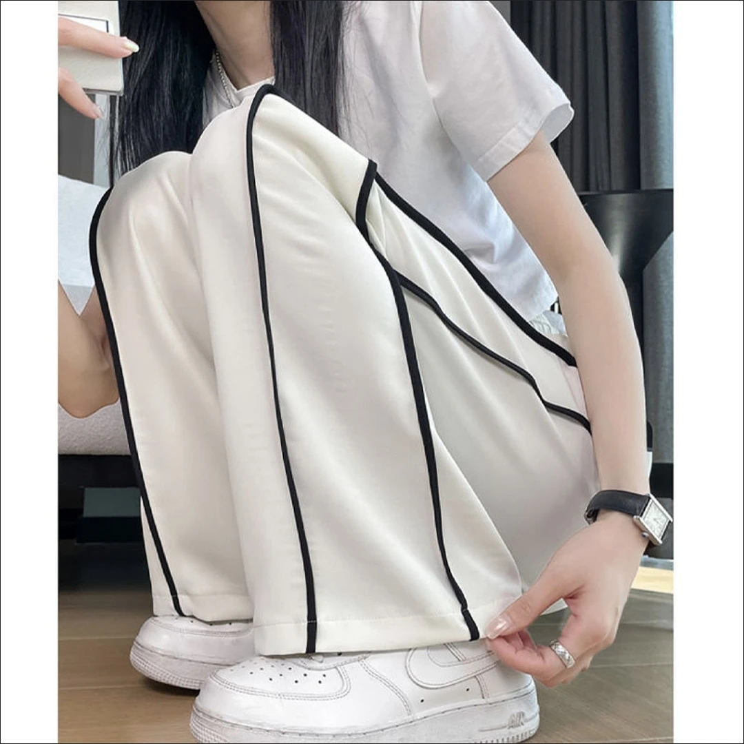 女士夏季速干冰丝直筒宽松休闲美式运动长裤女裤2025裤子网红款
