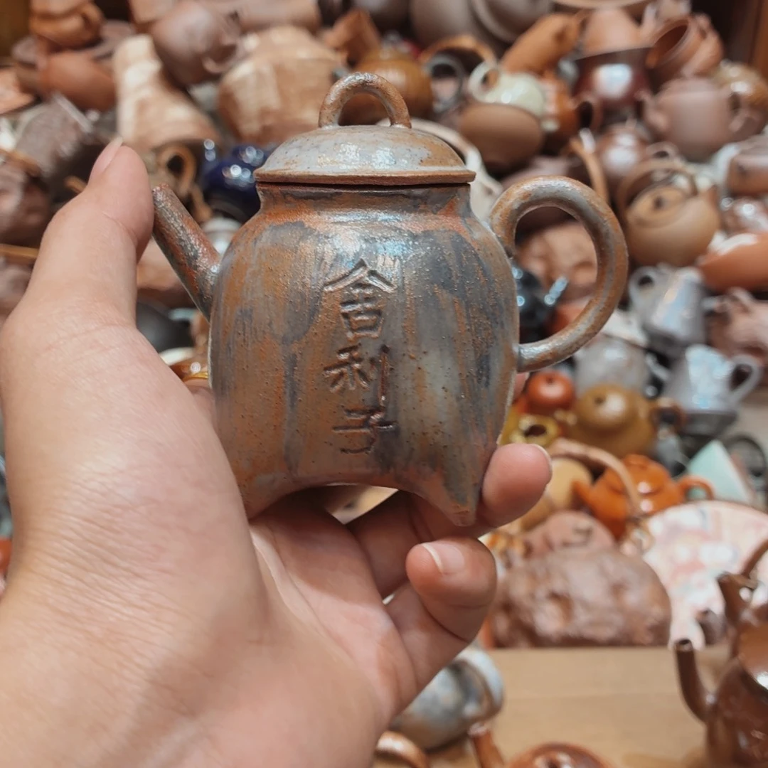 柴烧老岩泥手工茶壶器皿