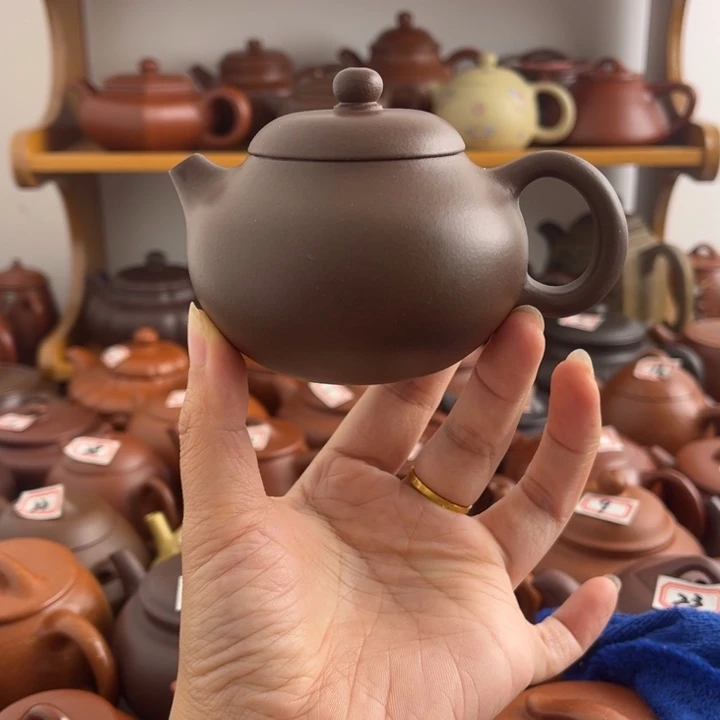 茶壶紫砂150cc紫泥半手微瑕