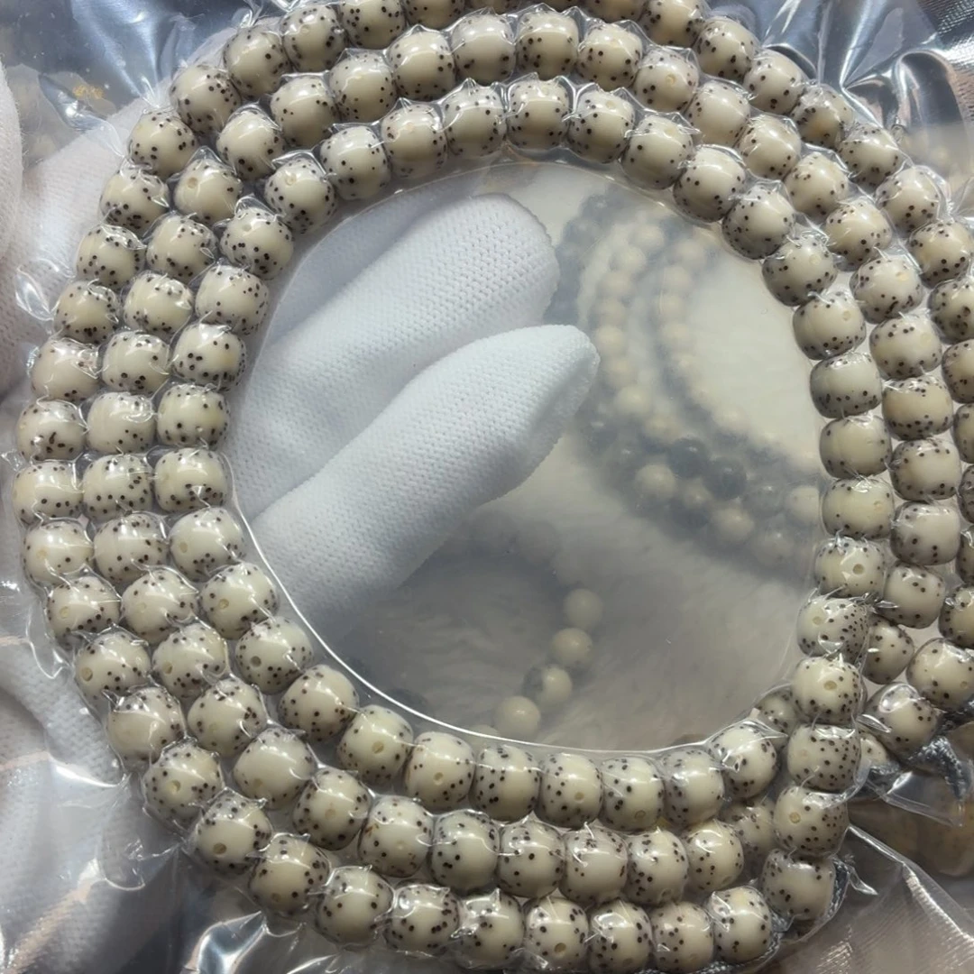 星月菩提手串瓷白8.7桶通体