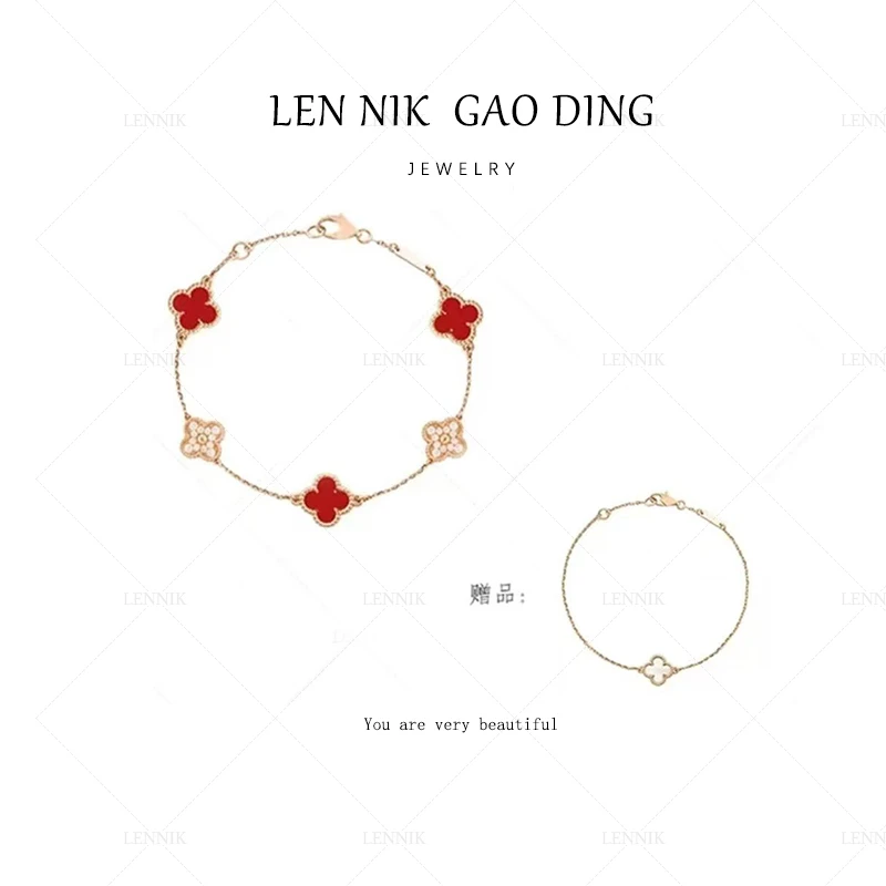 合金合成锆石手链 lennik/lennik-高级感百搭经典气质小花手链