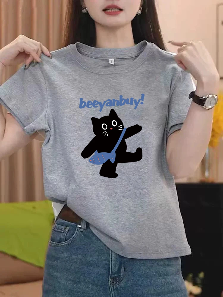 欧货时尚高级灰色夏季正肩宽松新款半袖上衣显瘦基础款t恤女短袖