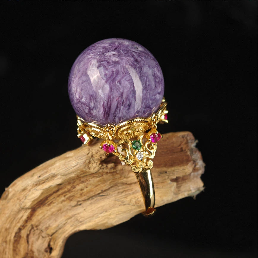 R*紫龙晶圆珠戒指20+@CS008070307@