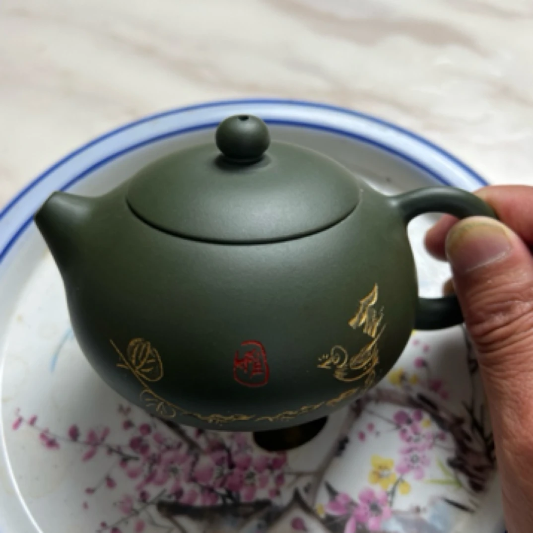 实力派艺人方勤平多年前用豆青泥制作的西施紫砂壶紫砂茶壶绿泥