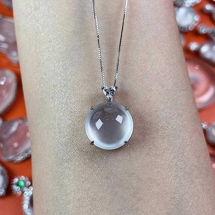 石英质玉银S925镶嵌颈饰