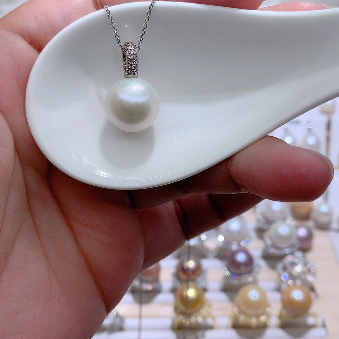 吊坠(赠链)银S925镶嵌淡水珍珠CC13.2mm