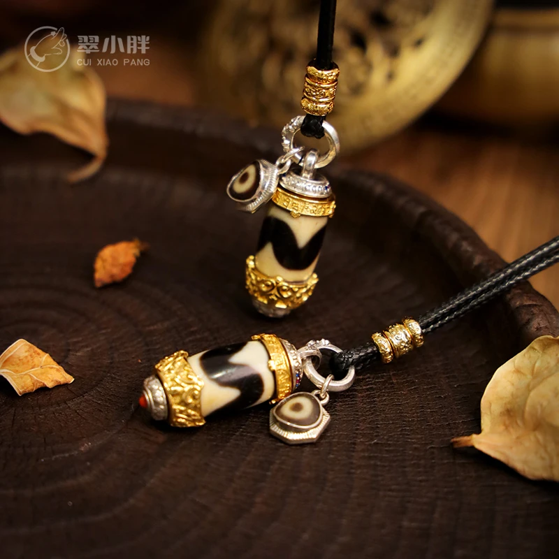 翠小胖三号店 925银宝财天王虎牙一眼玛瑙项链CTZA61 多样性发1