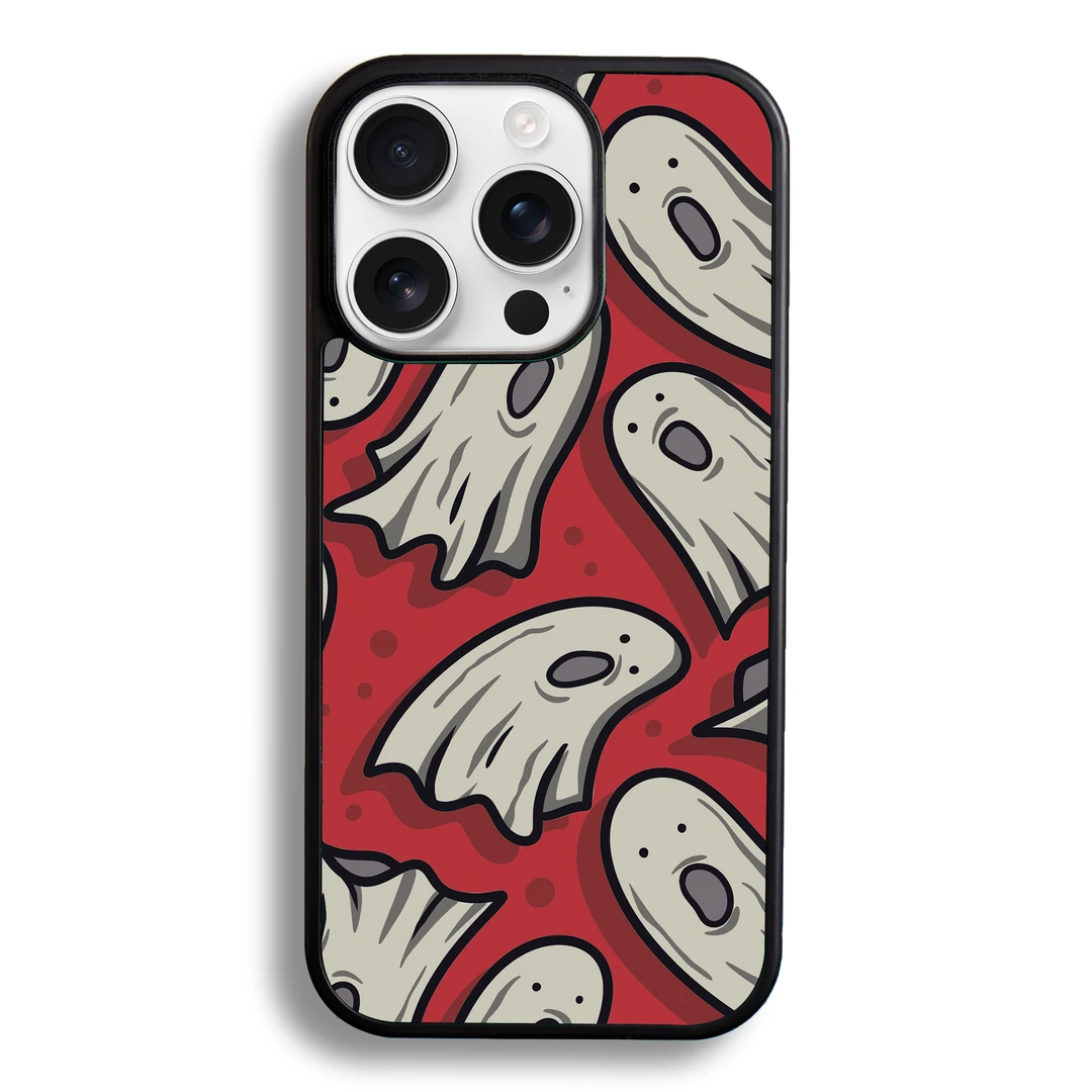 适用苹果16proMax*红底小幽灵防摔磁吸菲林手机壳*软边框磨砂背板