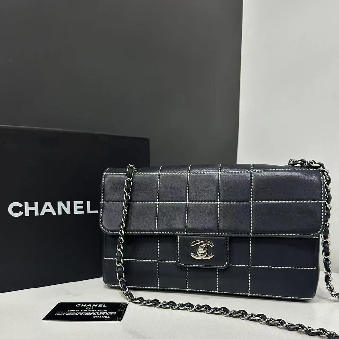 95新 Chanel/香奈儿 中古冰格Cf链条包7开卡28cm/0035080816