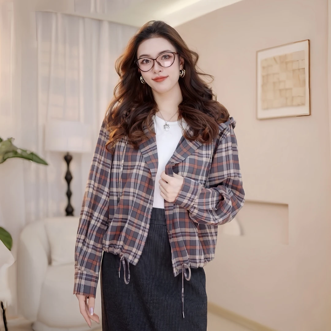 EP YAYING雅莹 格纹休闲感女装短外套 2025新品1251B