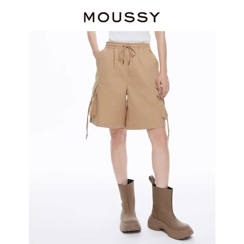 MOUSSY 夏季新品街头男友风工装裤五分休闲裤女028HA430-1811