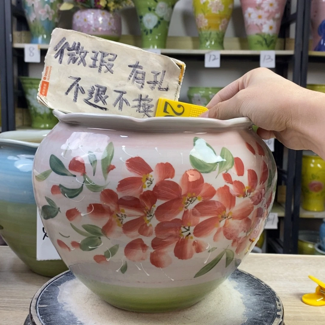 景德镇手工手绘陶瓷花盆