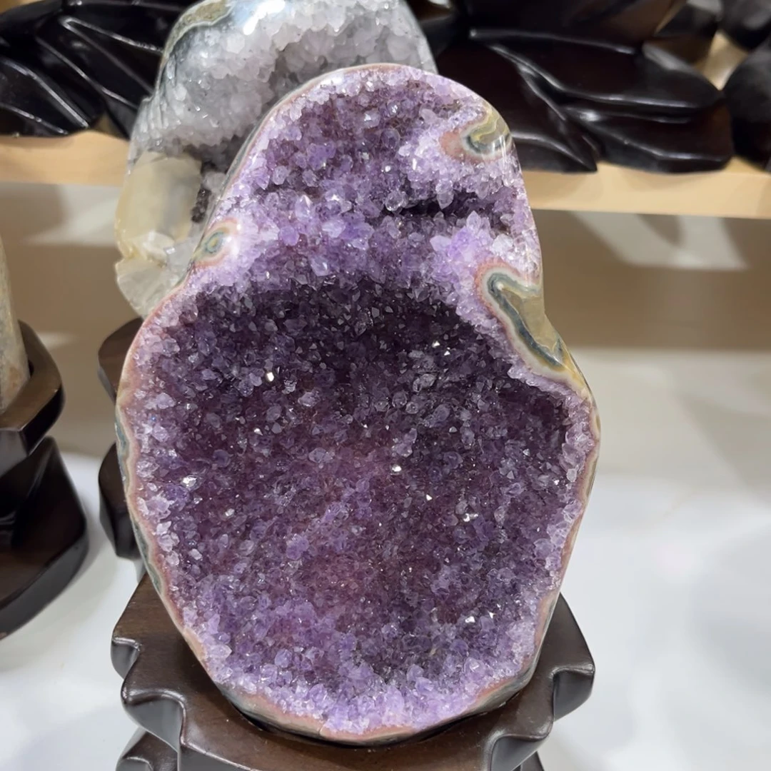 紫晶未镶嵌摆件水晶