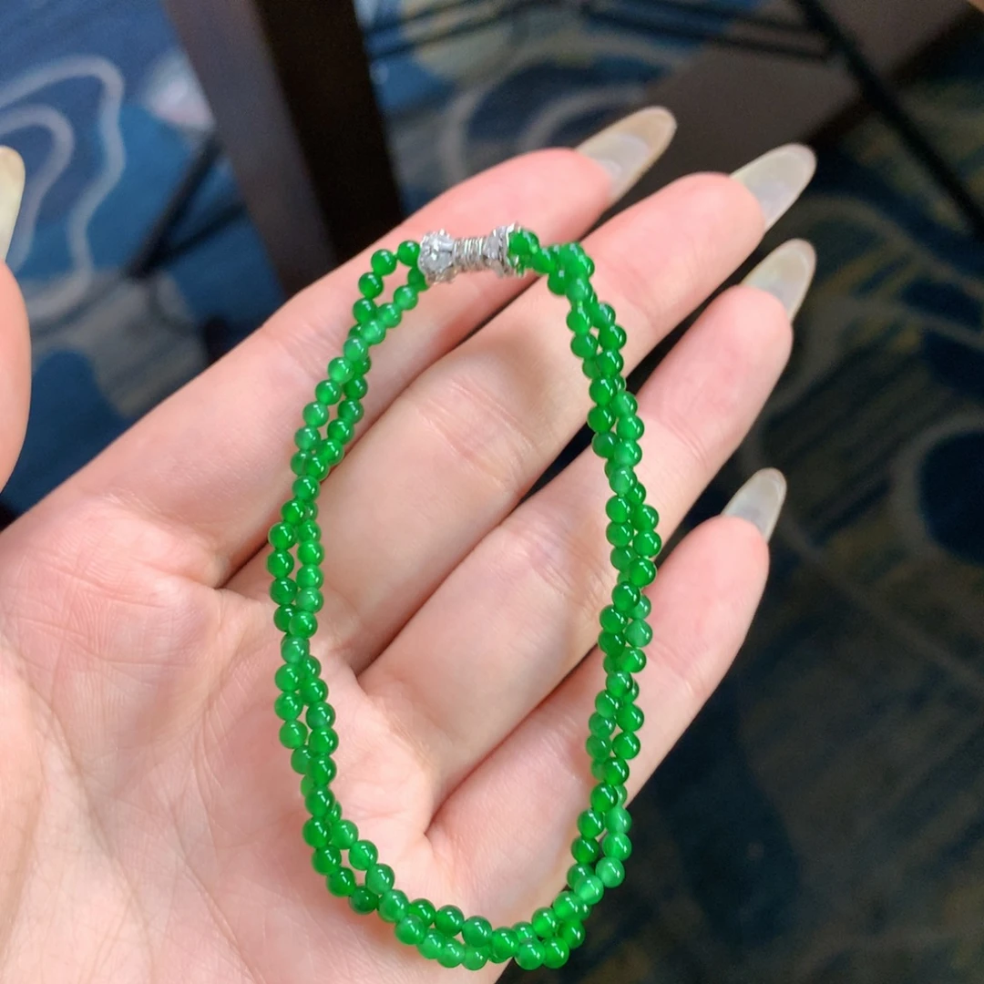 翡翠裸石卡3.09珠链