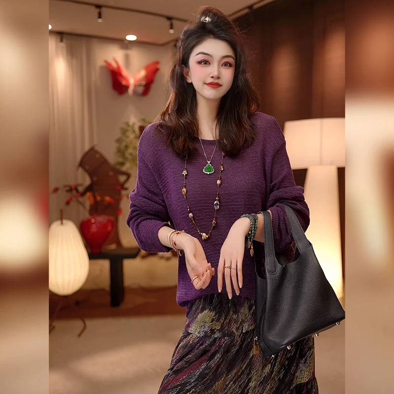 【linda姐高端线】新款时尚轻奢气质温柔百搭针织衫AA5ZDD0014