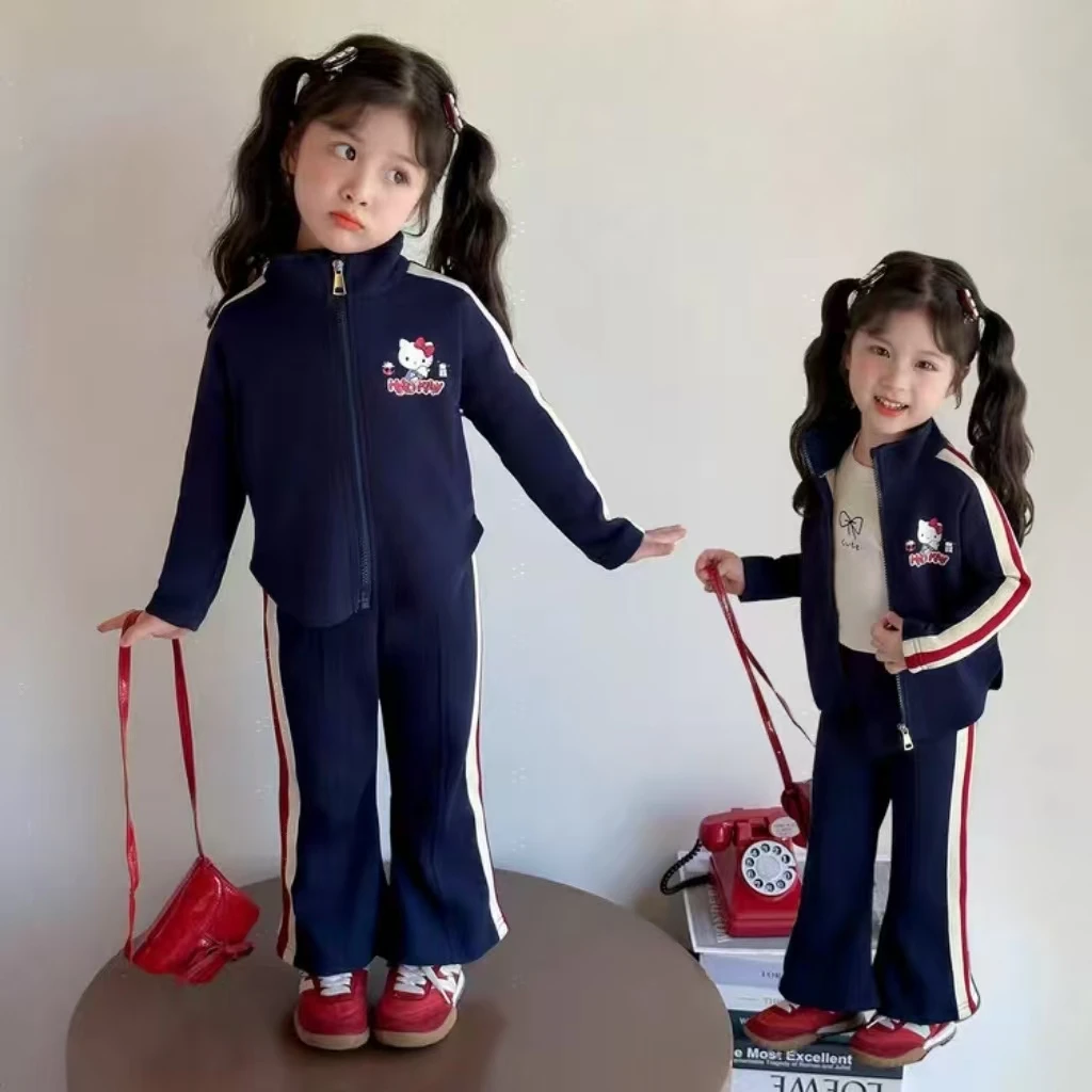 56040女童套装2025新款洋气时髦韩版秋款卡通开衫卫衣卫裤两件套